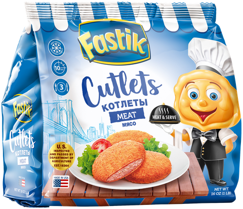 Fastik Meat Cutlets: Classic seasoned cutlets, 1 LB (454 g) bag