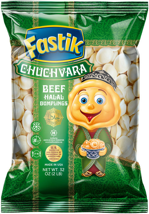 Fastik Halal Beef Dumplings: Certified Halal Beef Pelmeni, 2 LB (907 g) bag