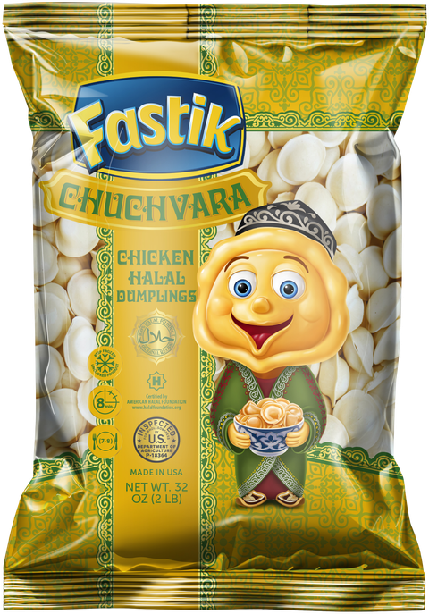 Fastik Halal Chicken Dumplings: Certified Halal Chicken Pelmeni, 2 LB (907 g) bag