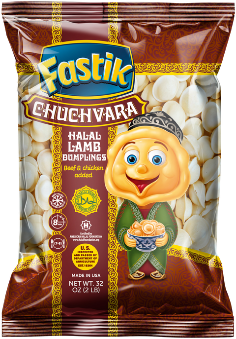 Fastik Halal Lamb Dumplings: Certified Halal Lamb Pelmeni, 2 LB (907 g) bag