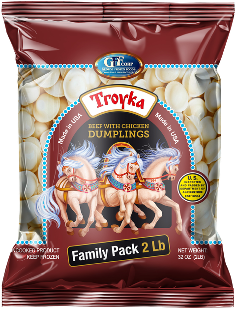 Troyka Beef Dumplings: Beef Pelmeni, 2 LB (907 g) bag