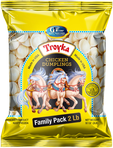 Troyka Chicken Dumplings: Chicken Pelmeni, 2 LB (907 g) bag