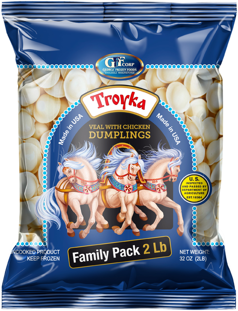 Troyka Veal Dumplings: Veal Pelmeni, 2 LB (907 g) bag