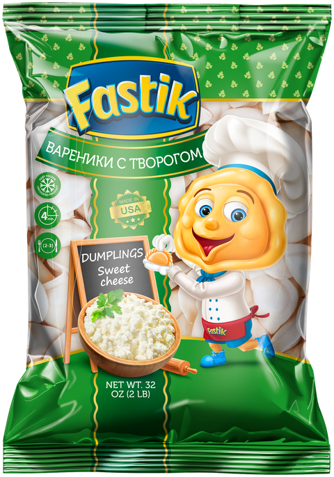 Fastik Sweet Cheese Pierogies: Farmer's Cheese Vareniki, 2 LB (907 g) bag
